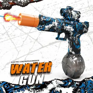 Graffiti Electric LED Water Blaster, Full Auto Continuous Fire Squirt Gun with Transparent Drum Magazine, Long Range Shooting Toy for Kids Boys Girls, Summer Outdoor Water Battle Game