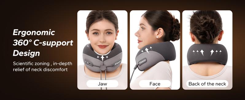 MERACH Portable Vibrating Neck Pillow for Muscle Relaxation Travel Neck Pillow Breathable Comfortable Memory Foam Neck Pillow Room Accessories