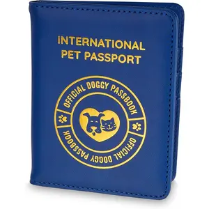 Support Pets International Pet Passport – Official Service Pet Travel Document Service Dog Book – Cat and Dog Travel Accessories Organizer for Vet Records, Vaccinations & ID – Standard Size - Blue