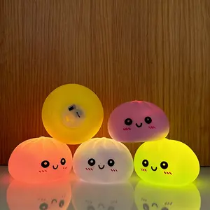 Light-Up Steamed Bun Squishy Toy – Soft Squeeze Stress Relief Toy with Air Release, Funny Prank Gadget