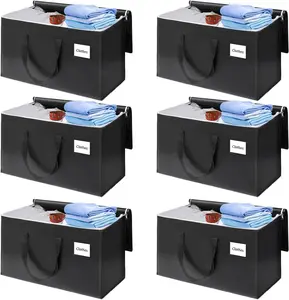 Moving Bags with Zipper -  Space Saving Totes for Storage, Heavy-Duty Tool Bag with Carrying Handles, Ideal for Camping & Travel, Tag Pocket Included