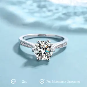 Star Queen Moissanite Ring S925 2.0 CT - Round Cut - Lore Jewelry