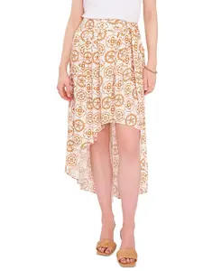 Vince Camuto Women's Ivory Printed Side-Tie High-Low Skirt