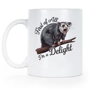 First of All I'm a Delight Possum Mug, Meme Gift, Funny Mug, Gift For Friend