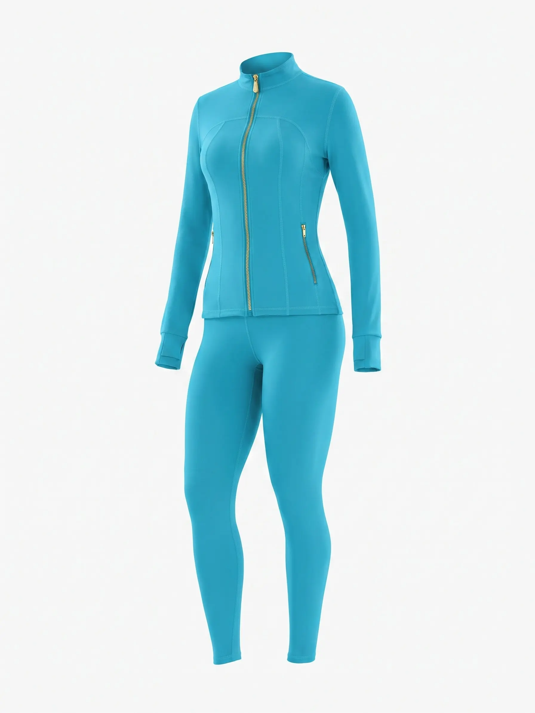 Women Slim Fit Athletic Jacket Matching Leggings Workout Tracksuit summerwins