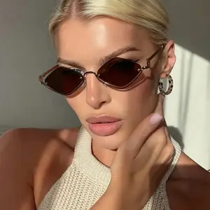Retro Small Geometric Sunglasses with Trendy Colorful Lenses for Streetwear Fashion Accessory