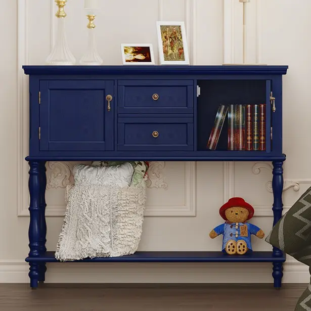 [SummerVibes] HLR Classic - Style Console Table, Ideal for Families & Home Decor Fans in Entryways, Living Rooms, & Hallways. Provides Ample Storage with Cabinets & Shelves, Features Sturdy Build. Boosts Home Elegance & Keeps Spaces Tidy. Modern Furniture
