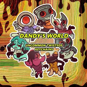 Dandy's World Uncommon Twisteds Keychains - Brightney, Connie, Finn, Razzle and Dazzle, Rodger, Teagan, Toodles Roblox Acrylic Charms - Kawaii Keyrings Birthday Gifts – Cute Acrylic Keychain Charms, Perfect Gift for Fans & Collectors