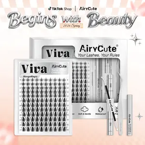 Viva | AiryCute MangaMagic Collection Upgrade U Lashes with Ultra-Dense, Waterproof, Long-Lasting Lashes | Fairy | Fashion Wet Look | Beginner-Friendly DIY Lashes for a Flawless, Voluminous Look | Trendy & Must-Have Clusters #SummerVibes