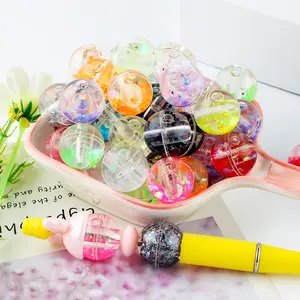 Random Color Beads Making Kit, 18mm Round Glitter Beads with Storage Box, DIY Mix Beads, DIY Jewelry Making Supplies for Bracelet Necklace Earrings