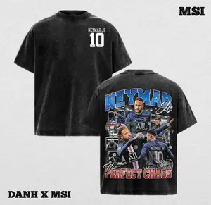 Neymar Jr | Washed Tee Streetwear Tee Hoodie “Perfect Chaos — A Star Who Rules With Flair” — For Football Fans, For Drops That Glow With Supreme Aura