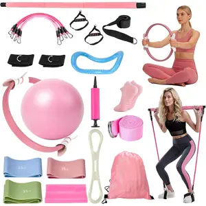 9- At  Pilates Kit for Beginners & Women | Complete Pilates Equipment Set with Ring, Yoga Ball, Resistance Bands & Pilates Bar