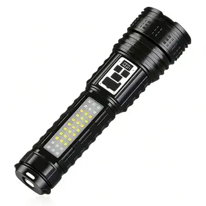 2026 New Super Bright Rechargeable Flashlight Digital Power Display Lightweight With 15 Lighting Modes Zoomable Handheld Tactical Accessories Flashlight And 3-Color COB Light, For Outdoor Emergency Camping Fishing Hunting Gifts for Men
