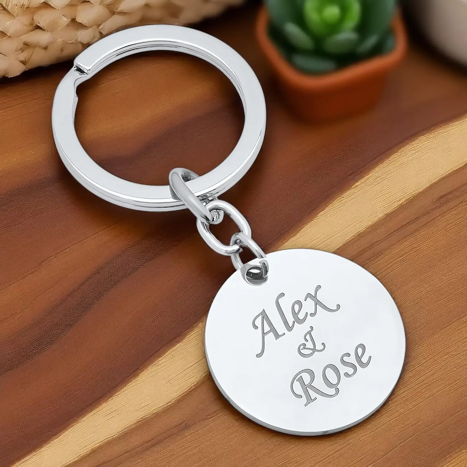 Personalized Stainless Steel Quality Round Keychain
