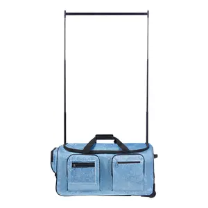 VEVOR 29 Inch Dance Bag with Garment Rack Rolling Duffle with Wheels for Travel Blue