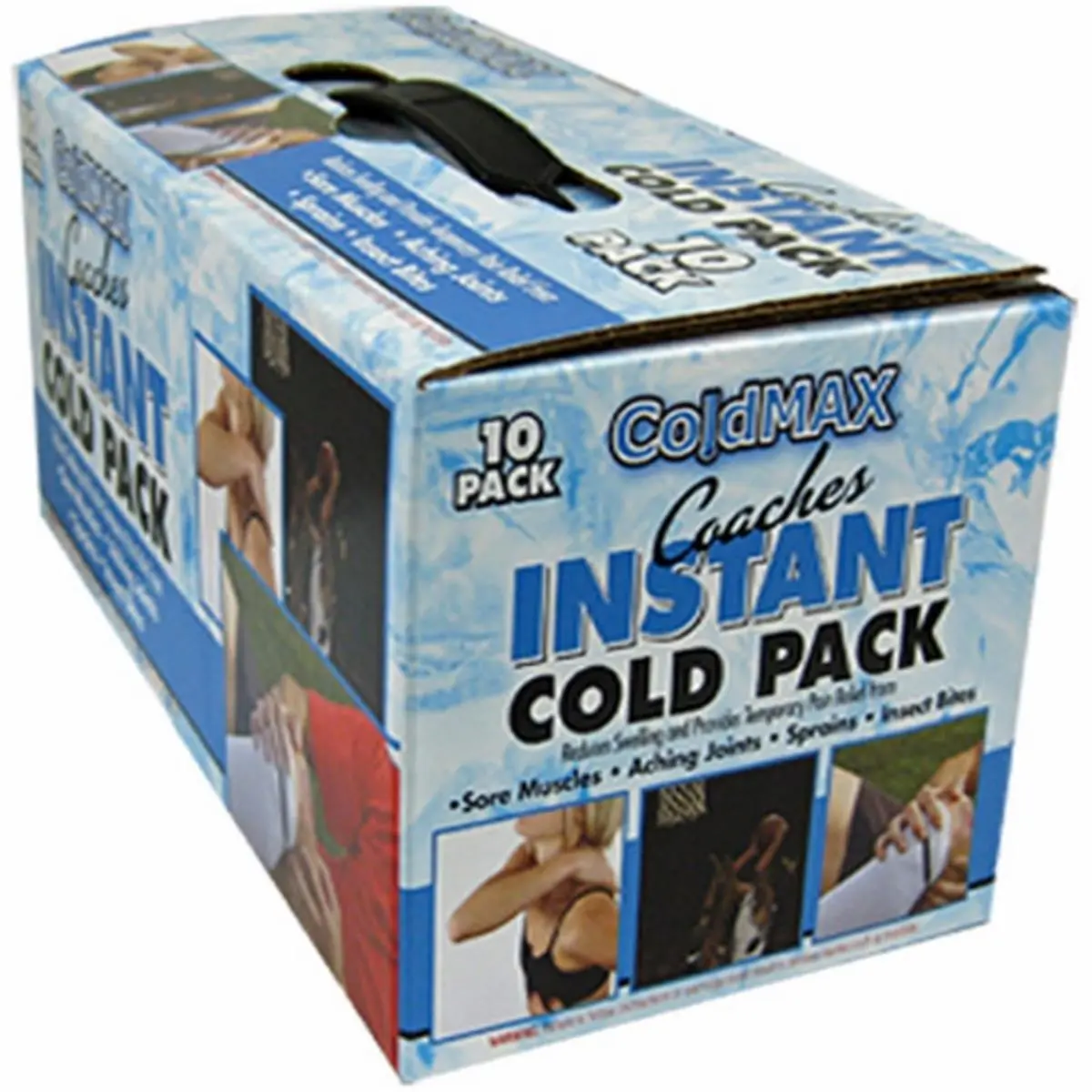 212 MAIN Coldmax Coaches CCP80CT Instant Ice Pack Kit, 10-Pack Disposable Cooling Pads for Sports Injuries, Swelling, and First Aid