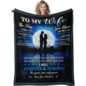 Gifts for Wife Birthday Gift Ideas, Cool Anniversary Wedding Romantic Christmas Birthday Gifts for Her Women Wife Blanket