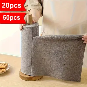 Reusable Microfiber Cleaning Towels, 20pcs/50pcs Roll Paper, Washable Dish Cloths, for Home Car Bathroom, Dry Wet Use, Super Absorbent, Microfiber Cleaning Rags