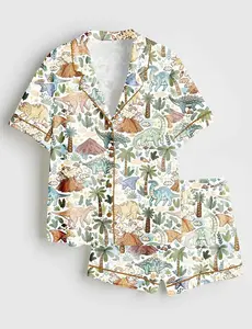 Dinosaur Pajama Set Women, Dinosaur Pajamas Women Set, Dinosaur Pajamas Women, Dinosaur Pjs Women, Summer Pajamas Women, Gift For Her #PersonalizedPjs #BambooPajamas #MatchingSets #VintageVibe #PajamaCore