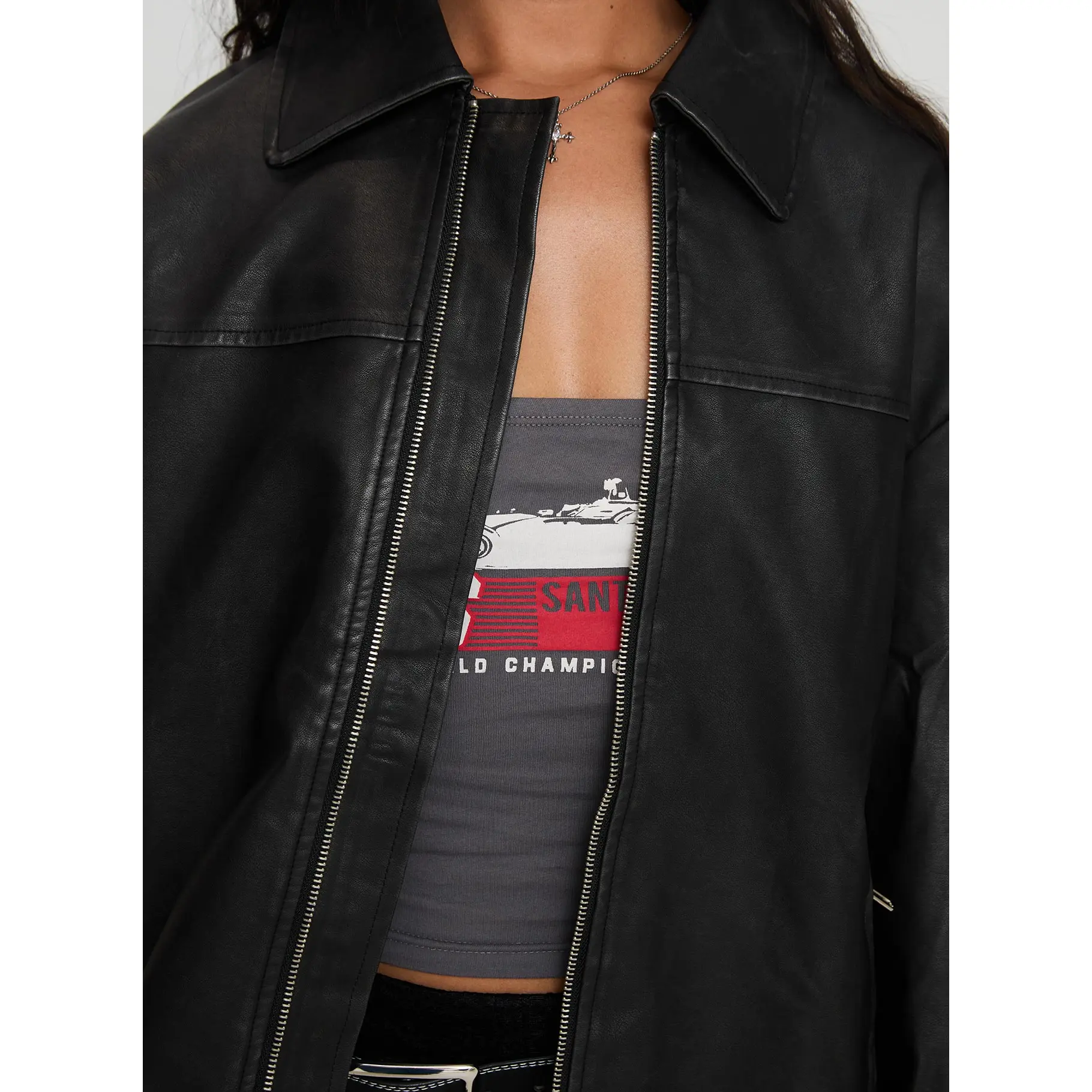 Napoleon Faux Leather Jacket Black - TikTok Shop