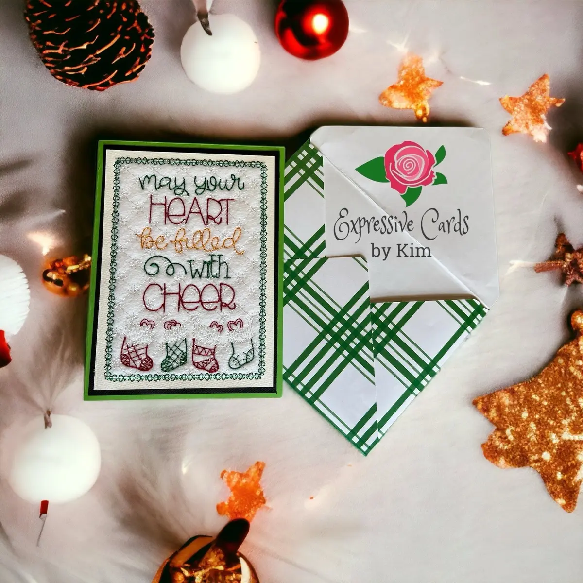 May Your Heart Be Filled With Cheer Embroidered Greeting Card