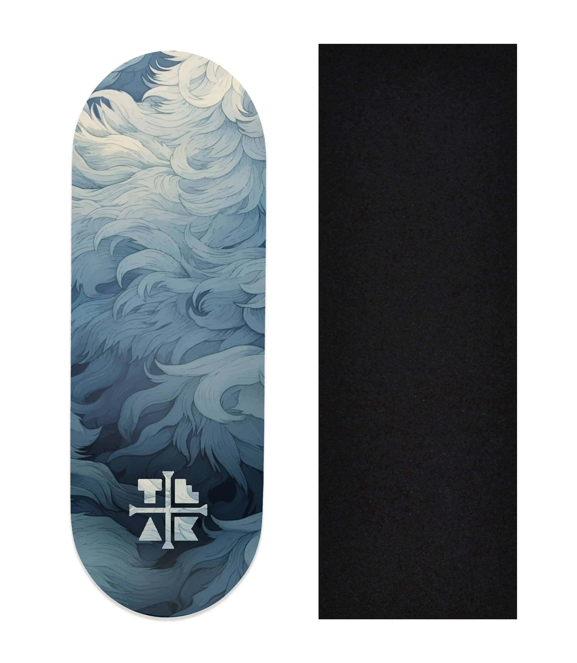 Heat Transfer Graphic Wooden Fingerboard Deck, "Yeti Fur" Heat Transfer Graphic Wooden Fingerboard Deck, "Yeti Fur"