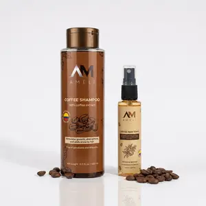 AM AMELI Hair Strengthening Haircare Set - Daily Coffee Volumizing Thickening Shampoo, Rosemary Scalp Essence, Any Liquid Hair Treatment Components