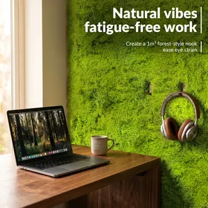 Summervi 39.37in Square Decorative Artificial Wool Moss Mat, Sustainable Nylon Fiber, Nature-Inspired Indoor-Outdoor Home Decor with Plants Accent, Ideal for Wall, Table Use, Indoor Faux Plant Micro Landscape Making, House Plants Decor