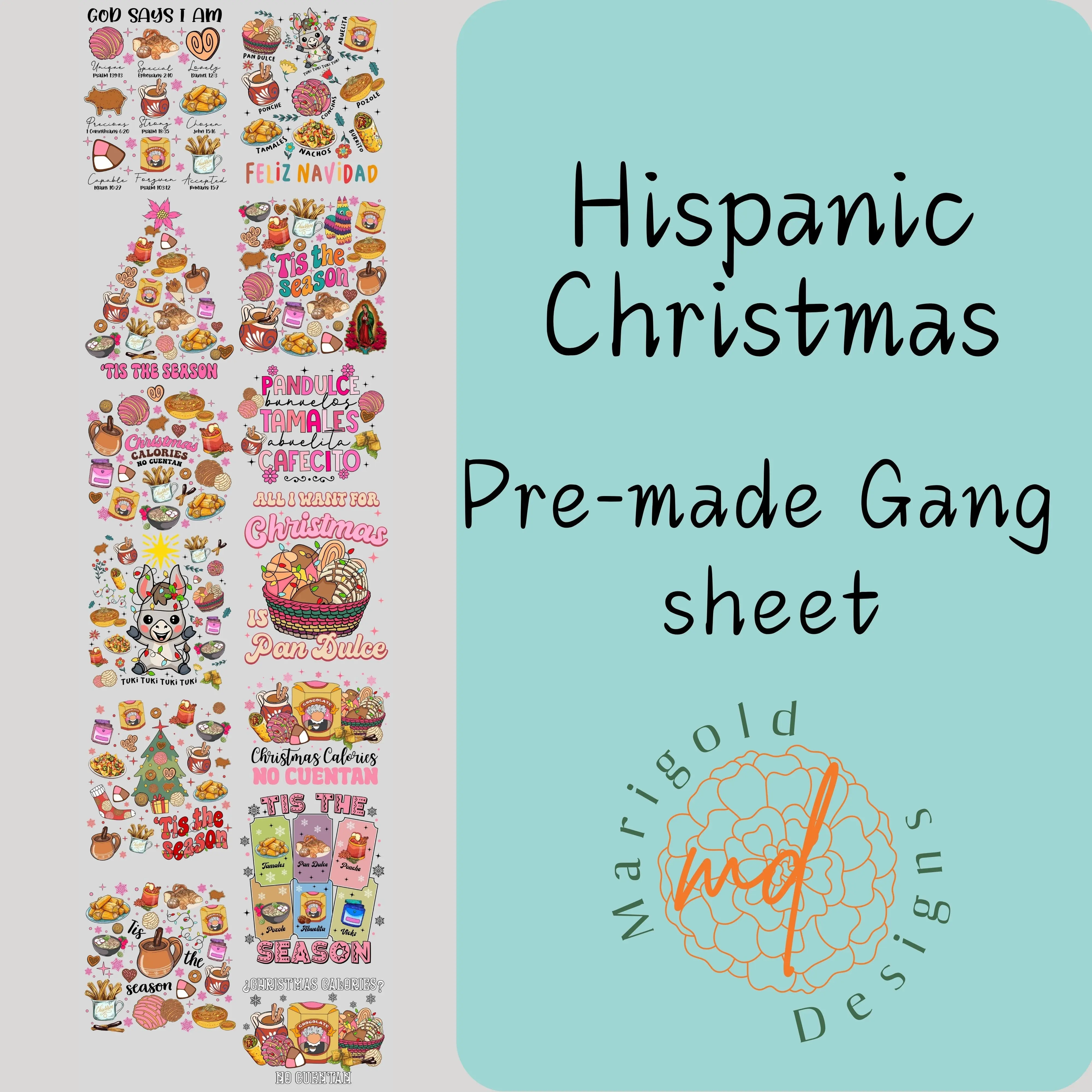 Hispanic Christmas Gang Sheet