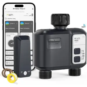 [- 2027] 1700FT WiFi Sprinkler Timer 2 Zone,   Hose Timers Compatible Alexa &  Voice and App Control, Water Timer for Garden Hose with Auto & Manual Modes for Garden Lawn