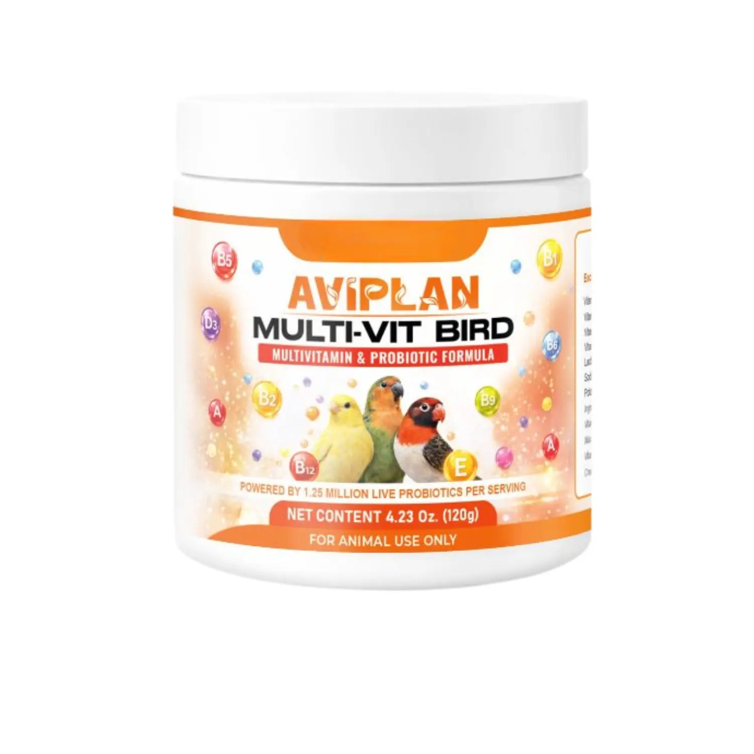 120g Bird Multivitamin Supplement, Daily Vitamin and Mineral Powder for Pet Birds, Complete Nutrition Formula