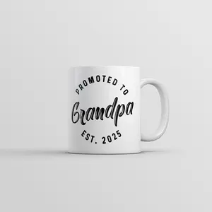 Promoted to Grandpa 2025 Mug Funny Sarcastic Family New Baby Graphic Novelty Coffee Cup - 11oz Funny Coffee Mugs Ceramic Printed Drinkware Cup