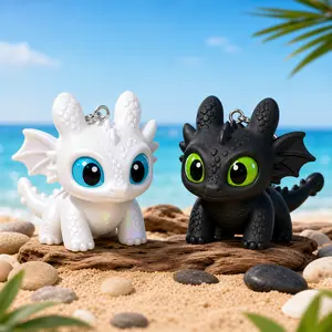 3D Light-Up Dragon Keychain with Movable Body & Dynamic Eyes, Cute Interactive Pendant Toy for Kids Adults, Phone Bag Car Charm Gift