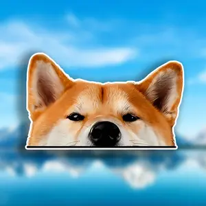 Shiba Inu Dog Sticker - Waterproof Vinyl Stickers, Suitable for Cars, Laptops, and Outdoor Decorations, Easy To Remove Matte Surface, Cute Cartoon Design with Blue Sky and Cloud Background, Play Design, Car Decals | Waterproof Vinyl Car Decoration