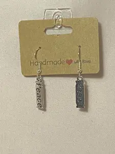 "Peace" Charm Dangle Earrings – Handmade Tranquility Jewelry