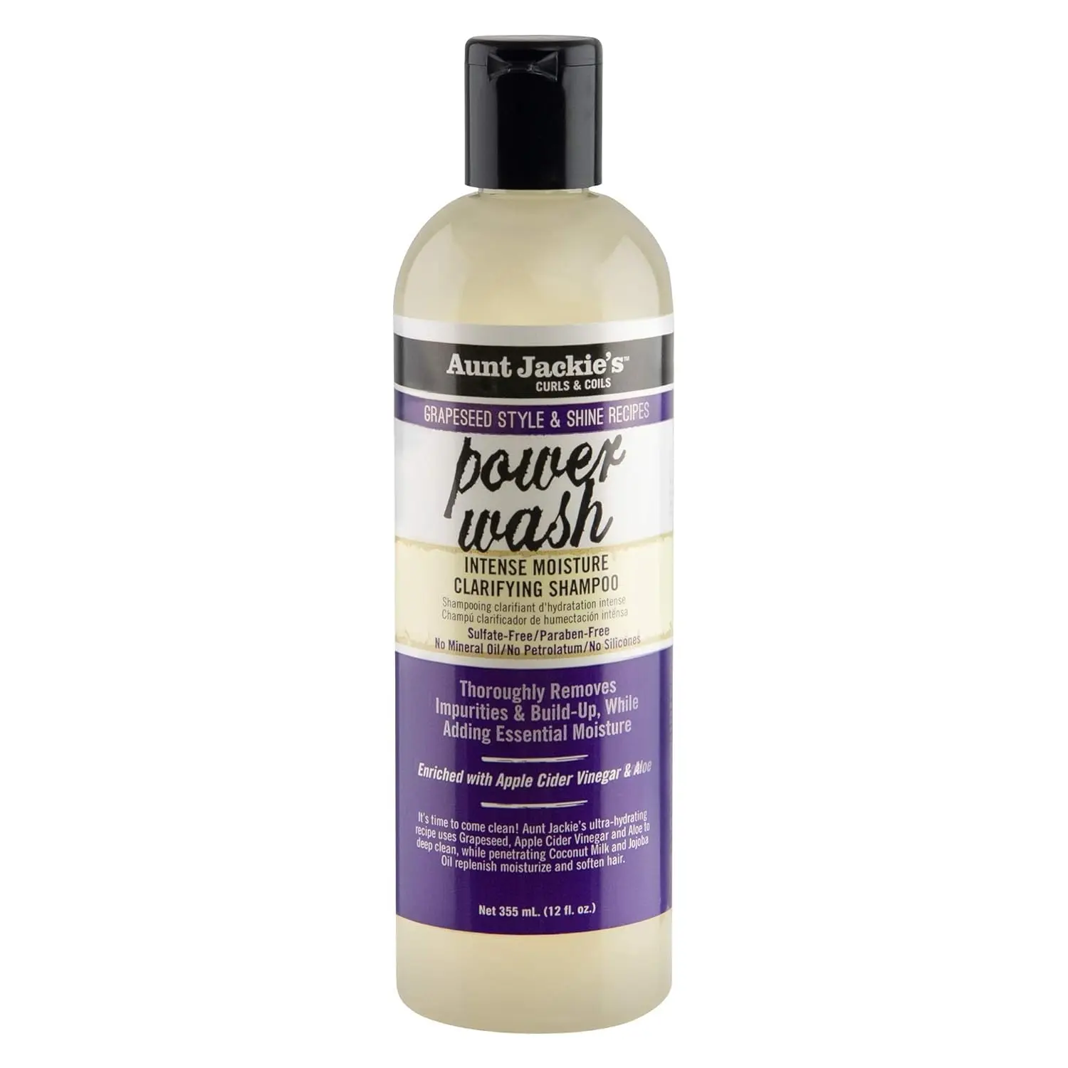Power Wash Intense Moisture Clarifying Hair Shampoo, Grapeseed, Apple Cider Vinegar and Aloe