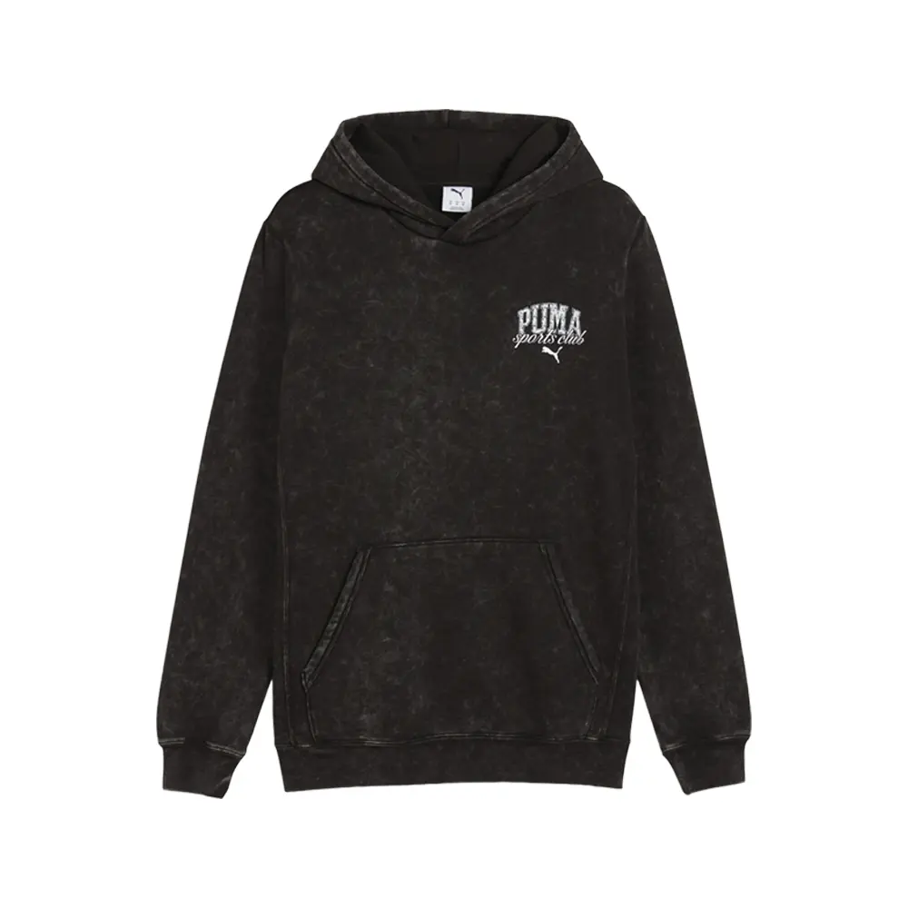 PUMA Mens Class Pack Washed Fleece Hoodie Casual Outerwear Casual Hood - Black