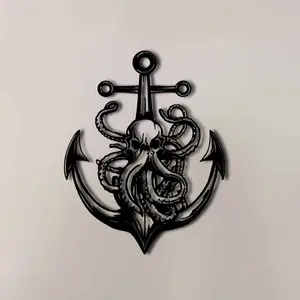 Octopus Design Anchor Wall Decor, Gothic Style Wall Art, Dark Academia Decor, Wall Hanging Decor for Home Living Room Bedroom, Home Decor, Hangable