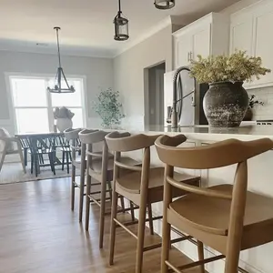 Threshold™ x Studio McGee Kaysville Curved Back Wood Counter Height Barstool – Modern Farmhouse Kitchen Stool