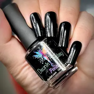 Blackout Nail Polish by Drunk Fairy Polish  | Our One Coat Black