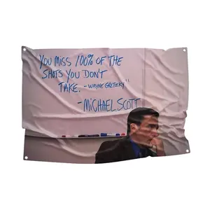 Michael Quote Flag – 3x5ft Funny Wall Banner + Hanging Hooks For Comedy Fans & College Students – Trending Decor For College Dorms & Bedrooms