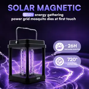 Solar Bug Zapper，Bug Zapper Outdoor, Mosquito Zapper, Electric Fly Zapper, Mosquito Killer, Fly Traps, Flying Insects Zapper Indoor Outdoor，Three lighting colors, 3000mAH large power supply. Suitable for various lighting and mosquito repellent scenarios