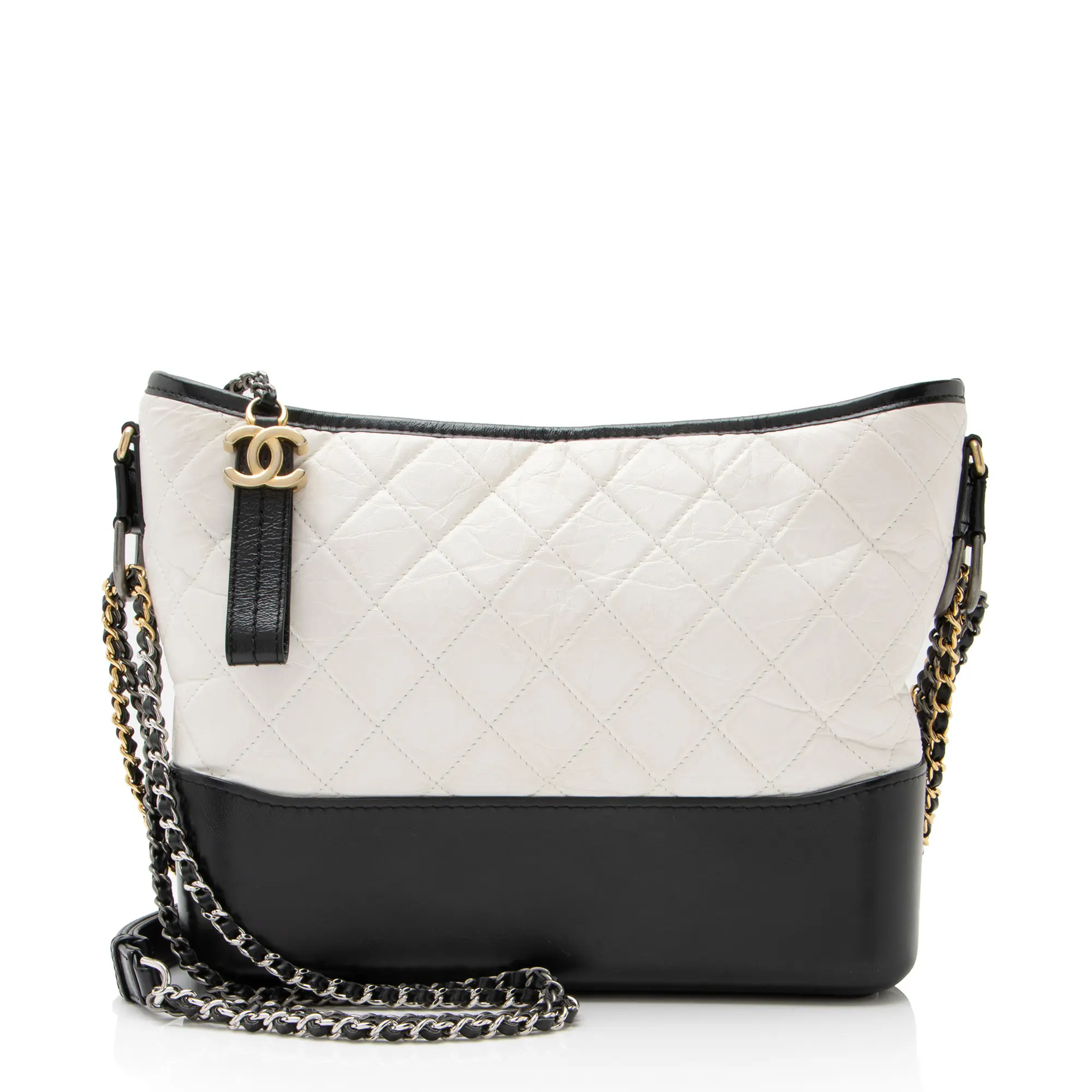 Pre-owned CHANEL Calfskin Shoulder Bags Aged Gabrielle Medium Hobo