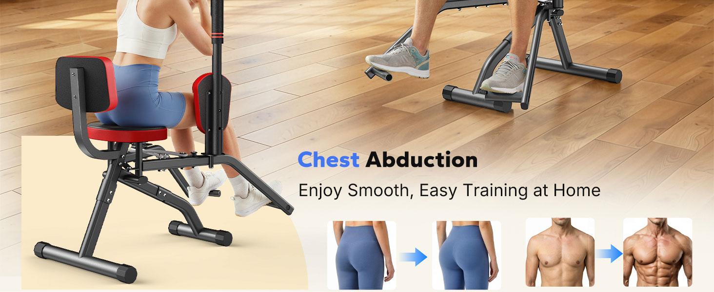 Merach Hip Abductor Machine for Home Gym, Upper Back Exerciser, Adjustable Glute Trainer, Thigh Workout Equipment for Hip Sculpting & Butt Lifting SpringStatements