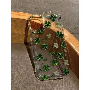PlantSt Patrick Four-Leaf Clover Print Clear Case Compatible With IPhone