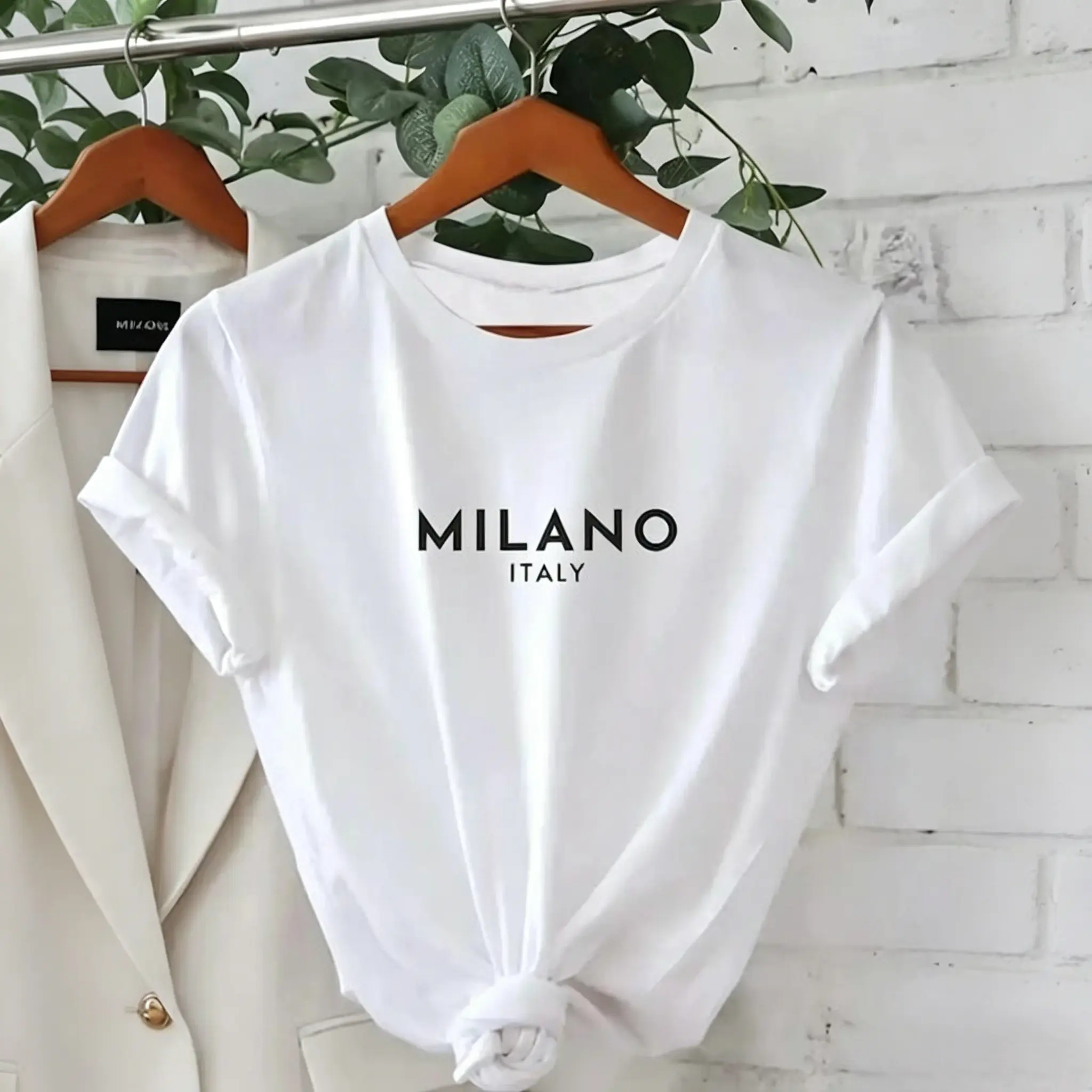 Women's Casual Cotton T-Shirt, Relaxed Cut Round Neck Top with Digital Letter Print, Machine Washable for Everyday Wear, Cotton Twill, Digital Print, Fitted, Tshirt, T Shirts For Women, Letters, Shortsleeve