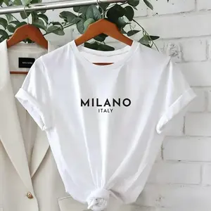 Women's Letter Print Round Neck Tee, Casual Short Sleeve Crew Neck Loose T-Shirt for Summer, Summer Outfits 2024, Women's Top for Daily Wear