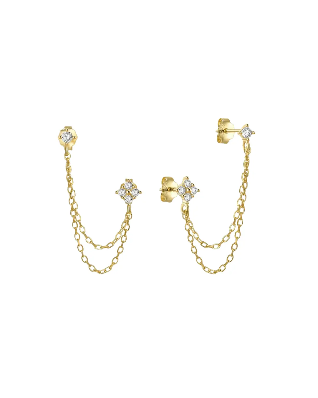 Mykonos Double Chain Studs