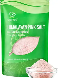 Soeos Himalayan Pink Salt, Fine Grain, 2 Lbs (32 oz), Pink Himalayan Sea Salt, Rock Salt for Grinder Refill