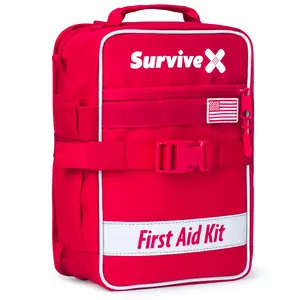 SURVIVEX Large Comprehensive First Aid Kit Ideal for  Car, Travel & Home - Emergency Kit for Hiking, Camping, Backpacking and Outdoors